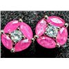 Image 1 : BZ2021-16C SILVER RUBY 1CT EARRINGS