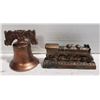 Image 1 : ESTATE COPPER LIBERTY BELL & COPPER TRAIN ENGINE