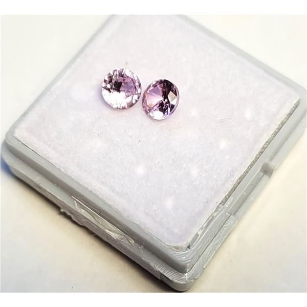 11)  LOT OF 2 MATCHED 5 X 5 MM ROUND PINK SAPPHIRE
