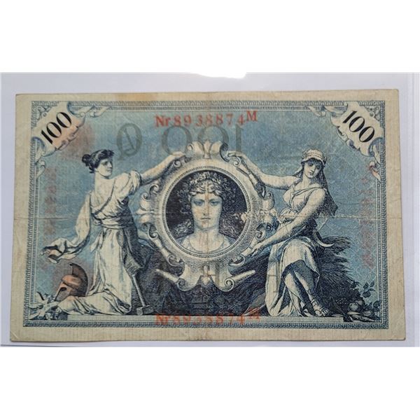 39)  GERMAN 1908 100 MARK BANKNOTE.