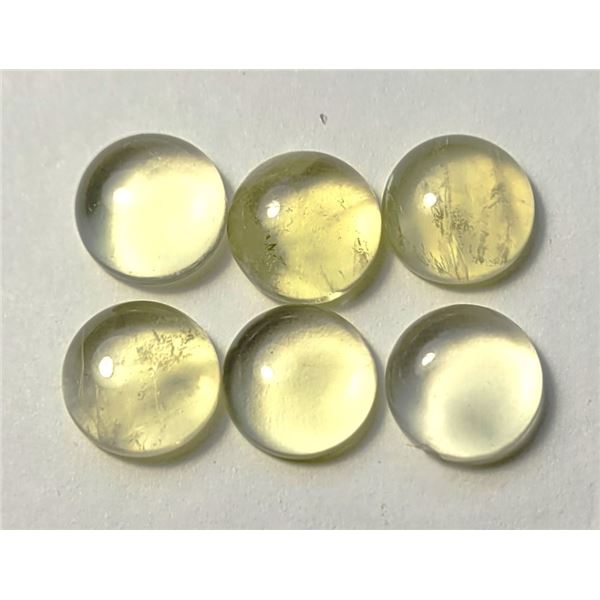 10)  LOT OF 6 MATCHED ROUND AFRICAN LEMON QUARTZ,