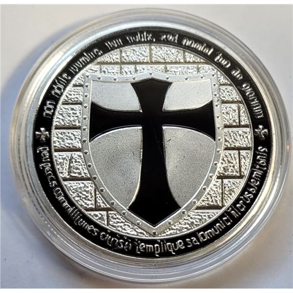 15)  ENCAPSULATED SILVER TONE WITH BLACK ENAMEL