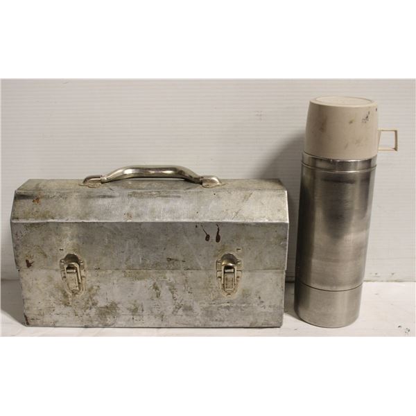 VINTAGE METAL LUNCH BOX & THERMOS - ESTATE
