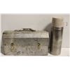 Image 1 : VINTAGE METAL LUNCH BOX & THERMOS - ESTATE