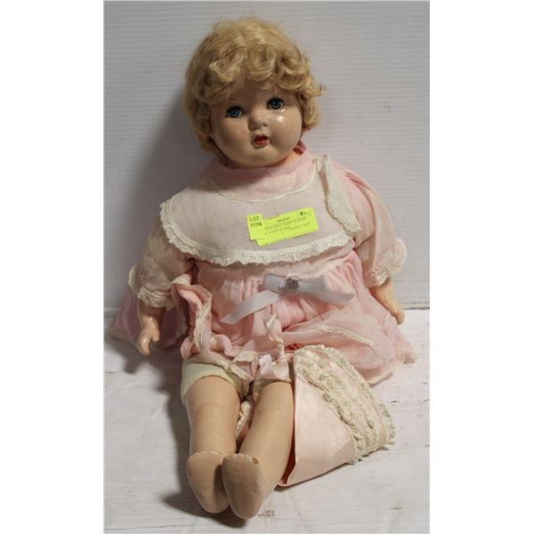 PORCELIN DOLL SHORT BLONDE HAIR - CHIFFON PINK