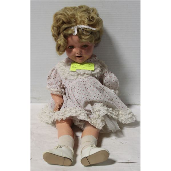 PORCELIN DOLL BLONDE SHORT CURLY HAIR - POLKA
