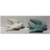 Image 1 : WHITE & TEAL CERAMIC BIRDS