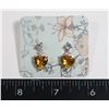 Image 1 : NEW SILVER TONE RHINESTONE YELLOW HEART DROP