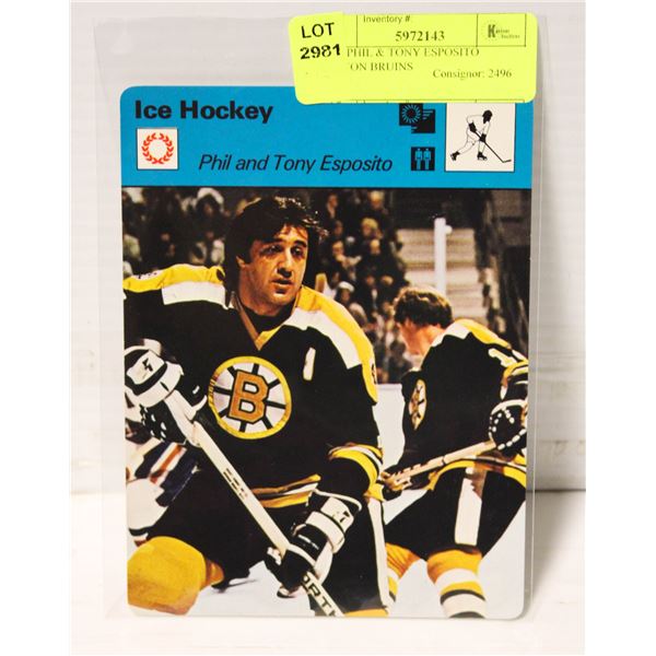 1977 PHIL & TONY ESPOSITO BOSTON BRUINS