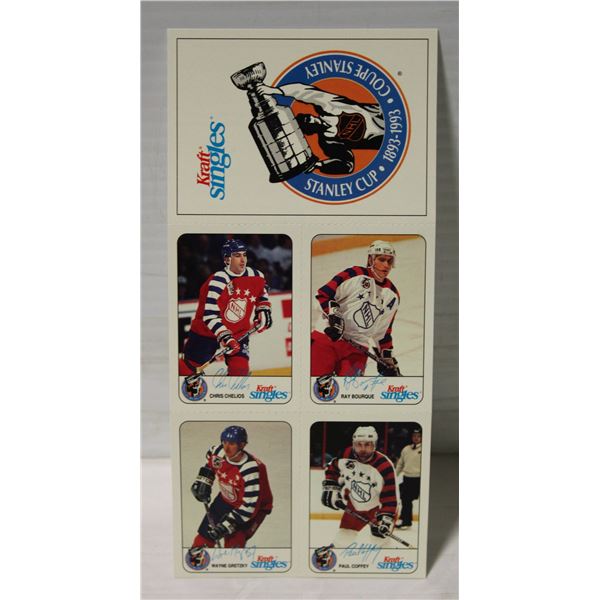 KRAFT SINGLES GRETZKY COFFEY BOURQUE CHELIOS STANL