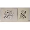 Image 1 : 2PCS. HUMMINGBIRD & BUTTERFLY ILLUSTRATION