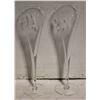 Image 1 : LOT OF VINTAGE 2 CRYSTAL ETCHED CHANPAGNE FLUTES