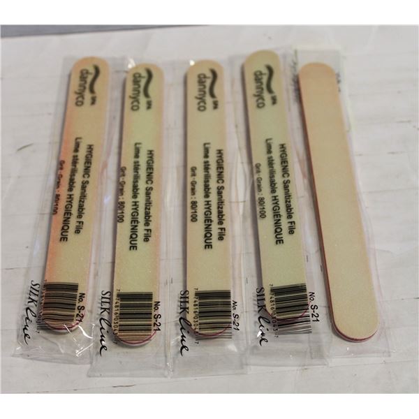 5 NEW SEALED SANITIZABLE FILE 80/100 GRIT GRAIN