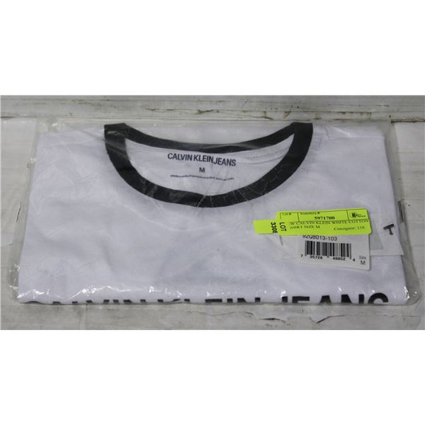 NEW CALVIN KLEIN WHITE COTTON T SHIRT SIZE M