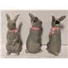Image 1 : 3 GREY RABBIT BUNNY VASES - 8" - NEW