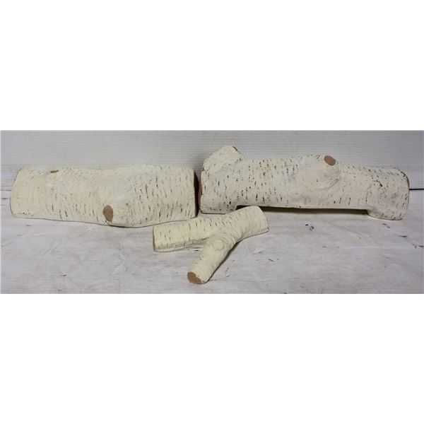 WHITE BIRCH TREE LOGS DECORATION - SET OF 3