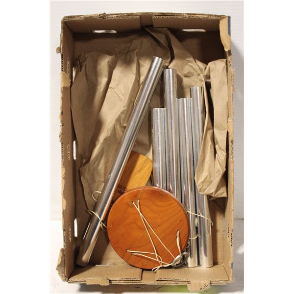 VINTAGE WOODSTOCK HEAVY METAL AND WOOD WINDCHIMES