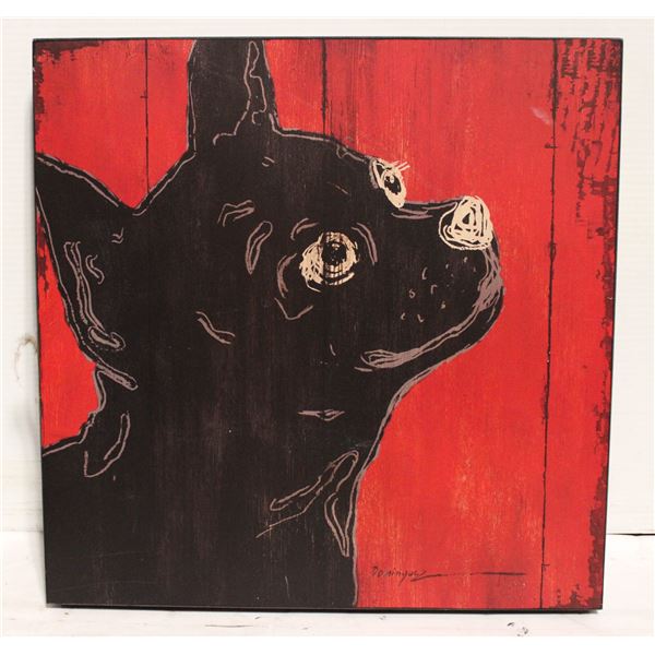 CHIHUAHUA WOOD ART 15 1/2?X 15 1/2? X 1 1/2? BY
