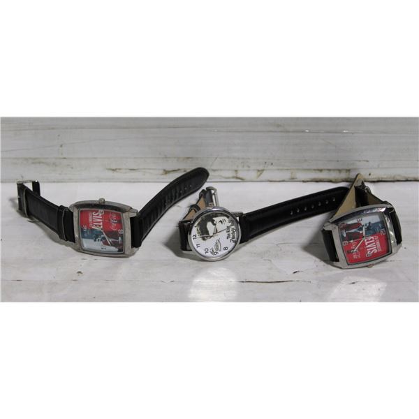 LOT OF 3 ELVIS PRESLEY WATCHES