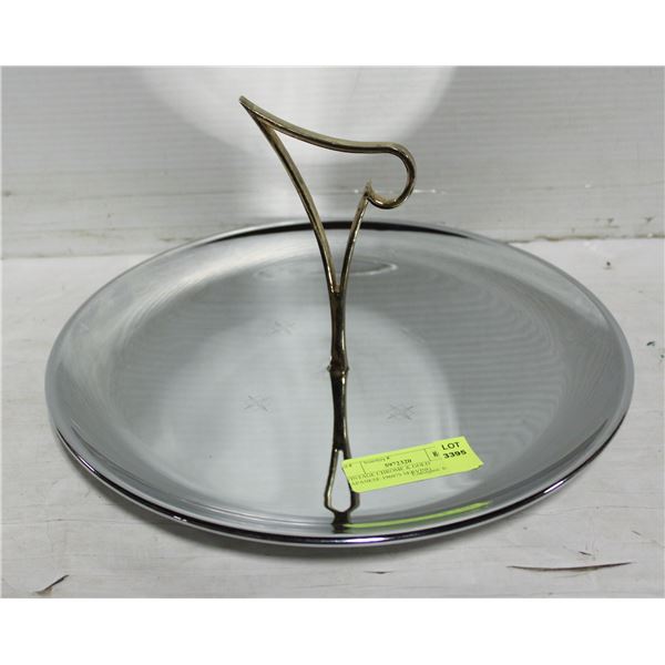 VINTAGE CHROME & GOLD JAPANESE 1960?S SERVING
