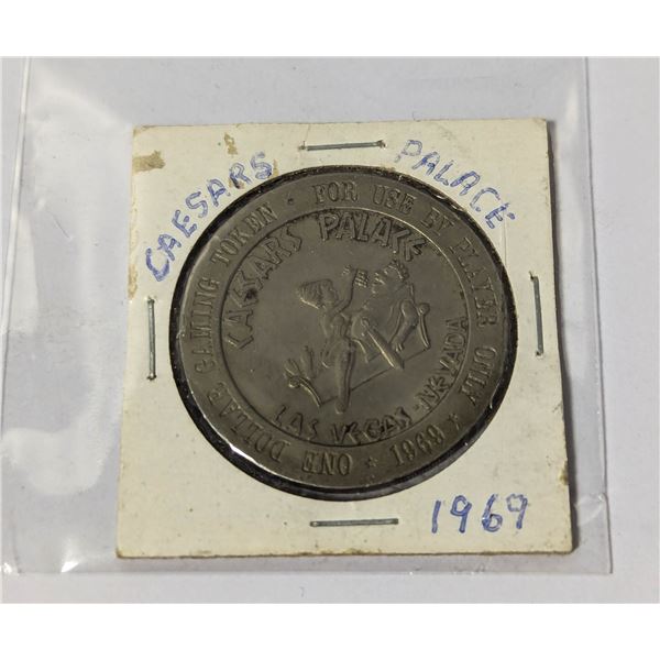 1969 CAESARS PALACE LAS VEGAS $1 GAMING TOKEN