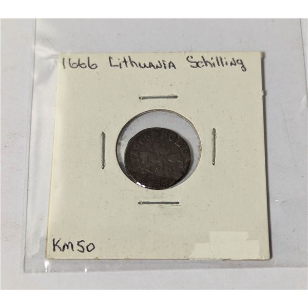 1666 LITHUANIA SCHILLING COIN
