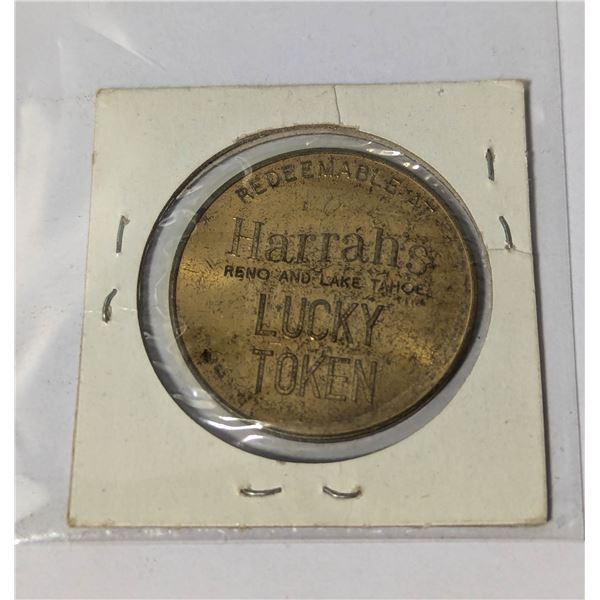 VINTAGE HARRAH'S RENO & LAKE TOHOE LUCKY TOKEN