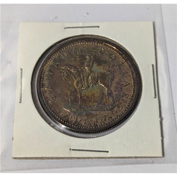 1873-1973 SILVER CANADA RCMP "TONED" $1 DOLLAR S