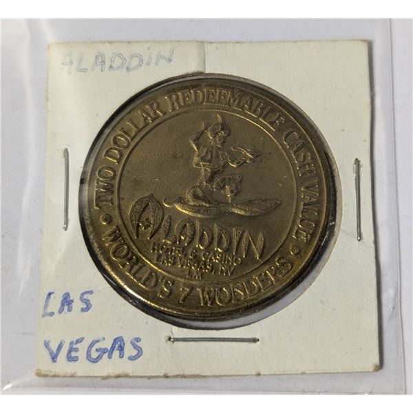 VINTAGE ALADDING LAS VEGAS $2 DOLLARS GAMING