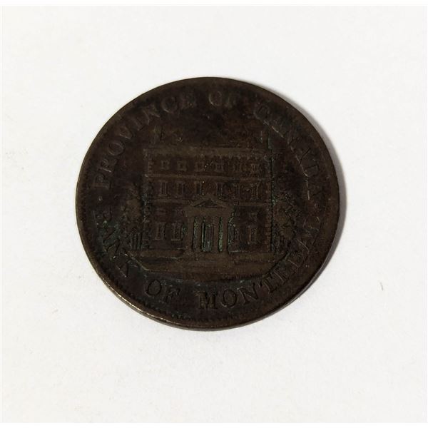 1844 BANK OF MONTREAL 1/2 PENNY BANK TOKEN