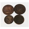 Image 1 : x4 1837/42 OLD 1 PENNY & HALF PENNY CANADA TOKENS