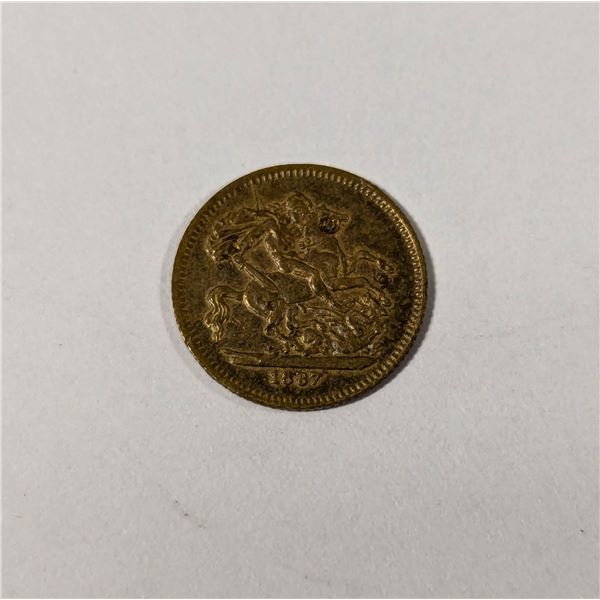 1887 1 M OF 2 SOVGN. MINI QUEEN VICTORIA COIN