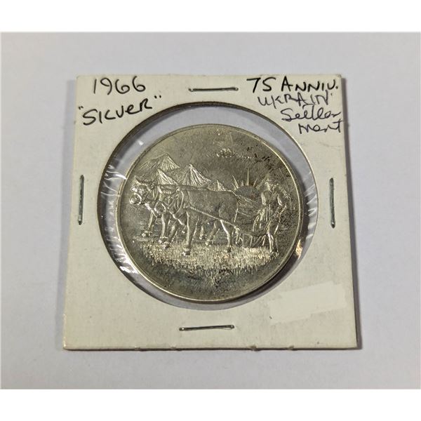 1891-1966 SILVER 75TH ANIV. UKRAINE SETTLEMENTS