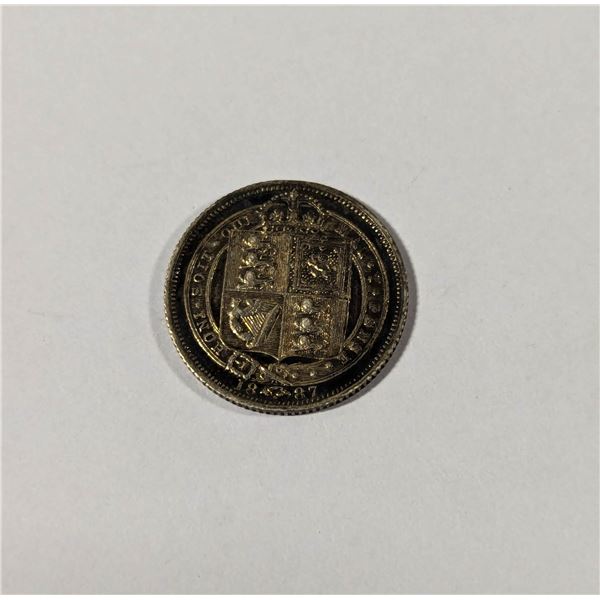 1887 SILVER GREAT BRITAIN 6 PENCE COIN
