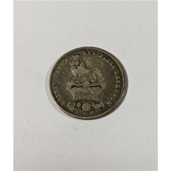 1829 SILVER GREAT BRITAIN 1 SHILLING COIN