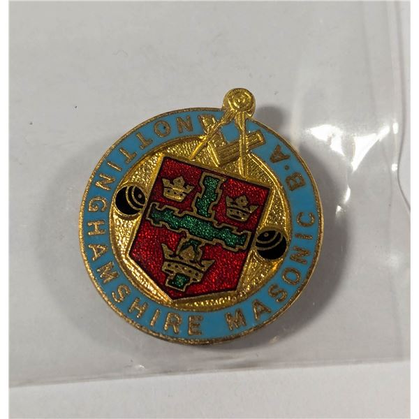 FREEMASON NOTTINGHAMSHIRE MASON B.A PIN