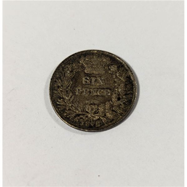 1872 SILVER GREAT BRITAIN SIX PENCE COIN