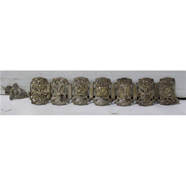 VINTAGE TOLEDO SPAIN DAMASCENE METAL BLACK ENAMEL