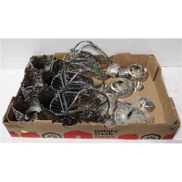 FLAT OF ASSORTED PEWTER WARE INCLUDES