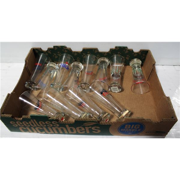 NEW 12 BEER GLASSES VARIOUS BRANDS
