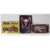 Image 1 : 3 TIN SIGNS OF MOTORCYCLE