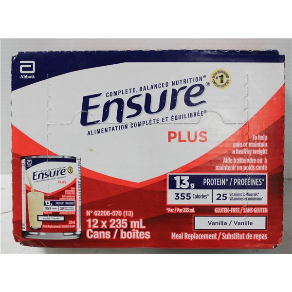 CASE OF ENSURE PLUS VANILLA EXP MAR/1/2025