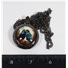 Image 1 : NEW BLACK TONE RAVEN AND ROSES POCKET WATCH WITH