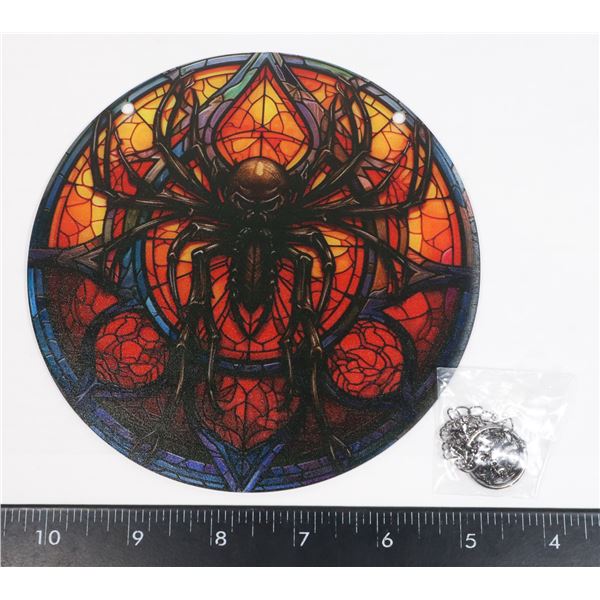 NEW 6" SCARY SPIDER THEME HANGING WINDOW LIGHT