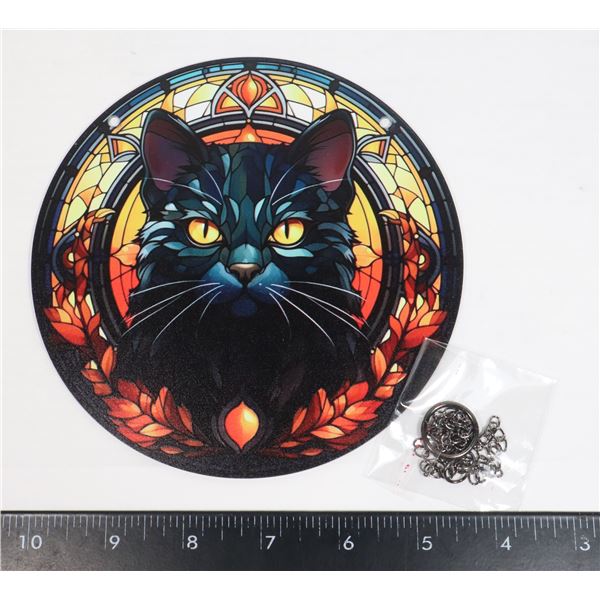 NEW 6" BLACK CAT THEME HANGING WINDOW LIGHT CATCH