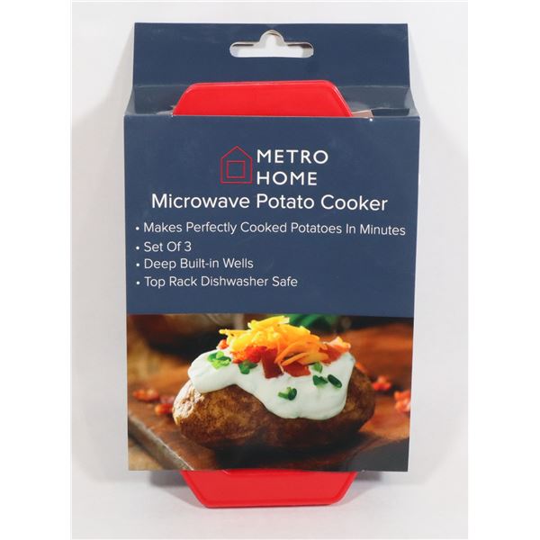 NEW 3 PACK MICROWAVE POTATO COOKER KITCHEN GADGET