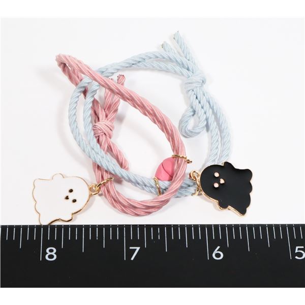 NEW ELASTIC ROPE  FRIENDS BRACELETS. 2 GHOSTS