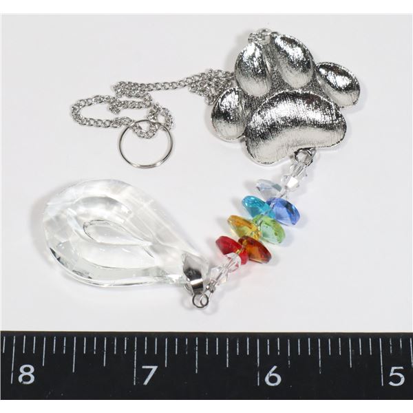 NEW RHINESTONE PAWPRINT THEME PRISM SUNCATCHER
