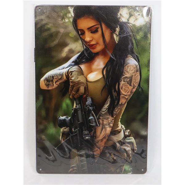 NEW MILITARY LADY METAL WALL SIGN