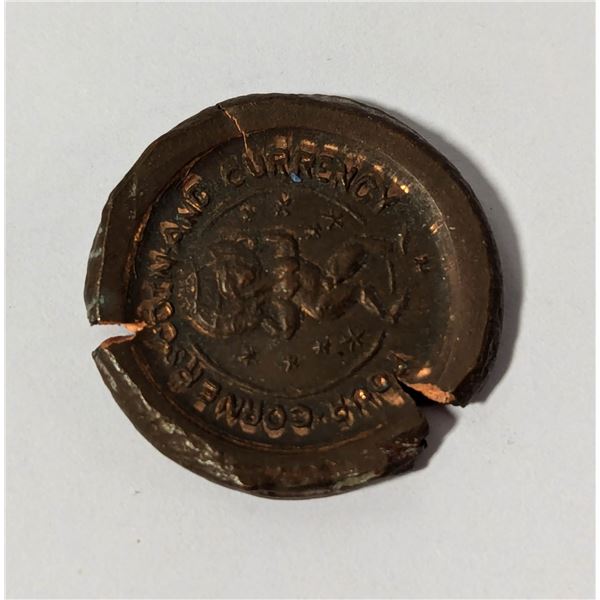 FOUR COURNERS COIN & STAMP COPPER HAMMERED TOKEN